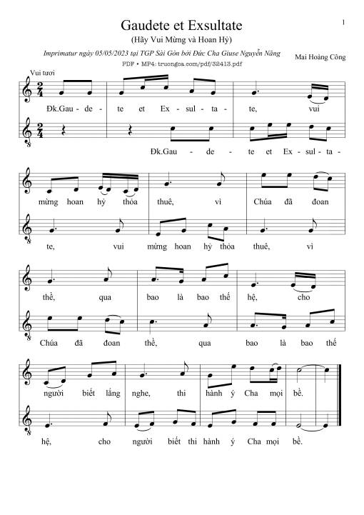 Sheet PDF of Hãy Vui Mừng Và Hoan Hỉ
