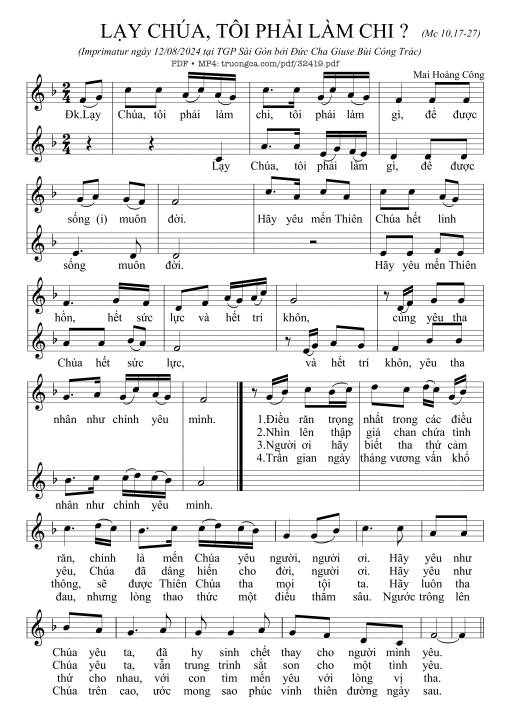 Sheet PDF of Lạy Chúa Tôi Phải Làm Chi