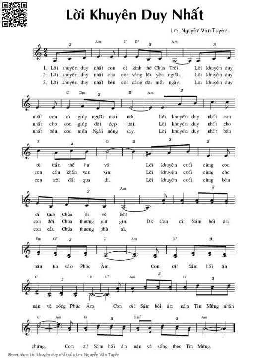 Sheet PDF of Lời khuyên duy nhất