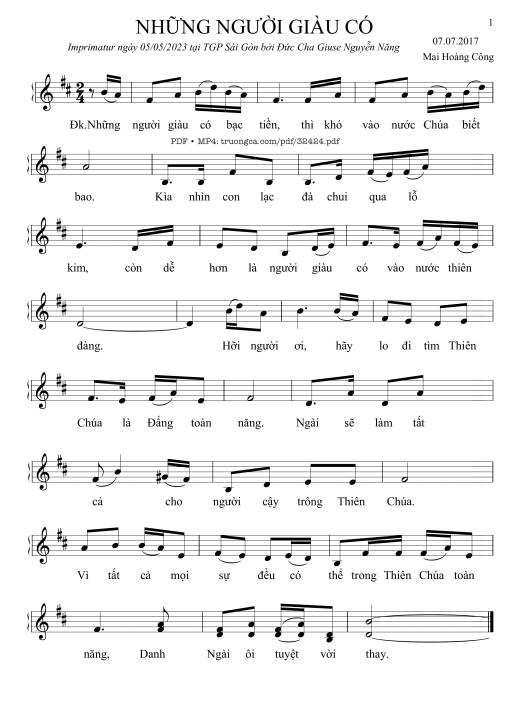 Sheet PDF of Những Người Giàu Có