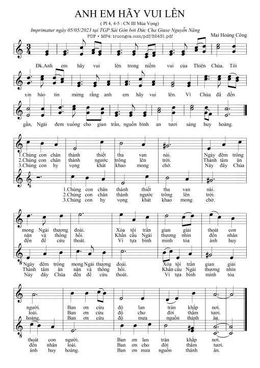 Sheet PDF of Anh Em Hãy Vui Lên