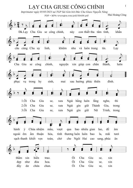 Sheet PDF of Lạy Chúa Giuse Công Chính
