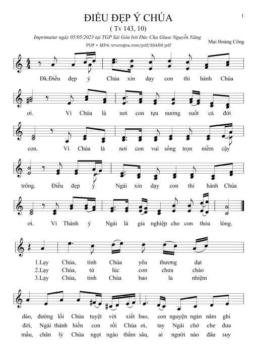 Sheet PDF of Thánh Vịnh 143, Điều Đẹp Ý Chúa