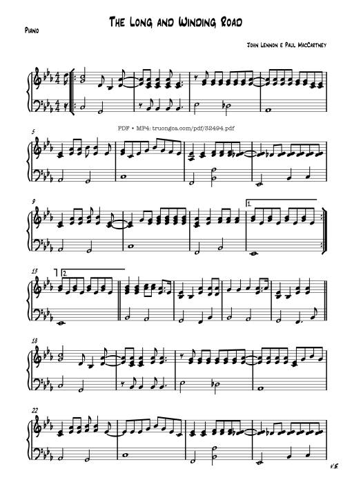 The Long And Winding Road Piano