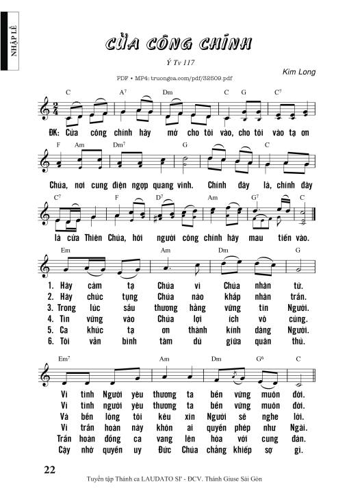 Sheet PDF of Cửa Công Chính