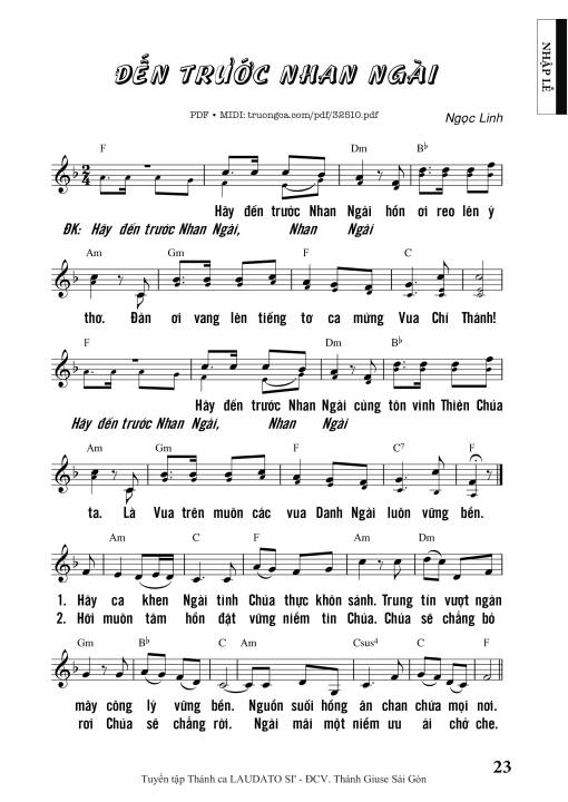 Sheet PDF of Đến Trước Nhan Ngà