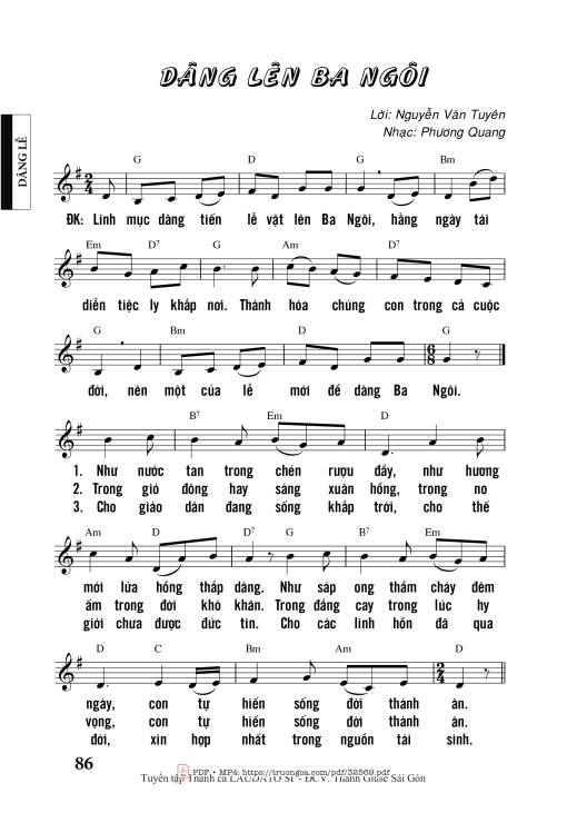 Sheet PDF of Dâng Lên Ba Ngôi