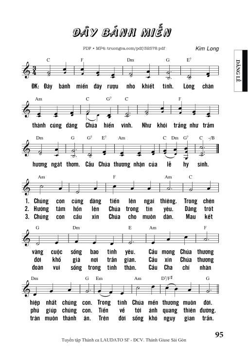 Sheet PDF of Đây Bánh Miến