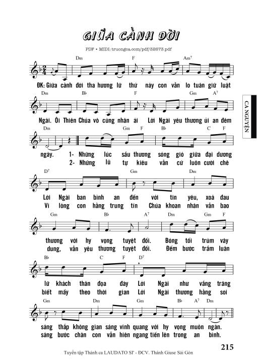 Sheet PDF of Giữa Cảnh Đời