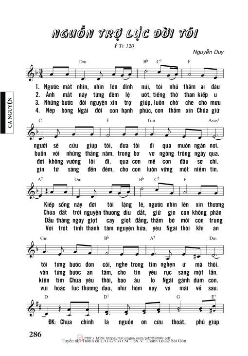 Sheet PDF of Nguồn Trợ Lực Đời Tôi