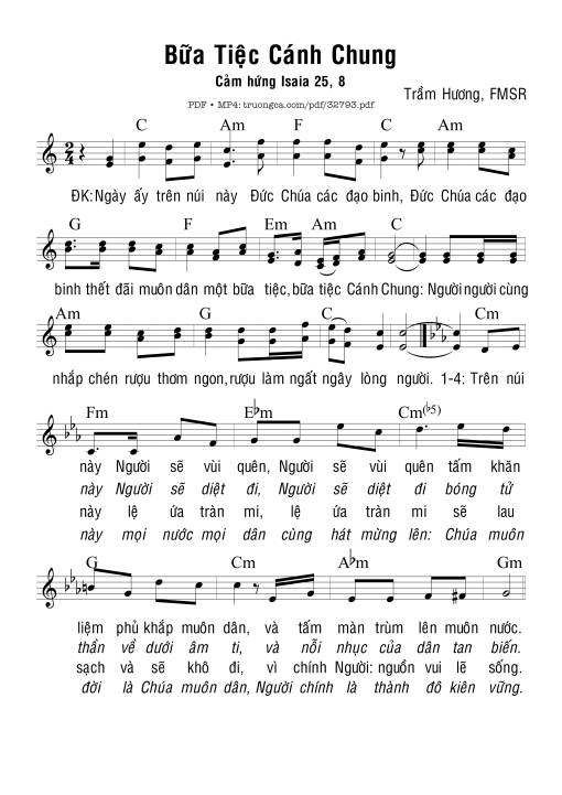 Sheet PDF of Bữa Tiệc Cánh Chung