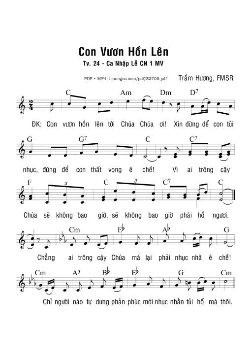 Sheet PDF of Con Vươn Hồn Lên