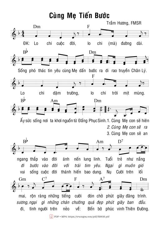 Sheet PDF of Cùng Mẹ Tiến Bước