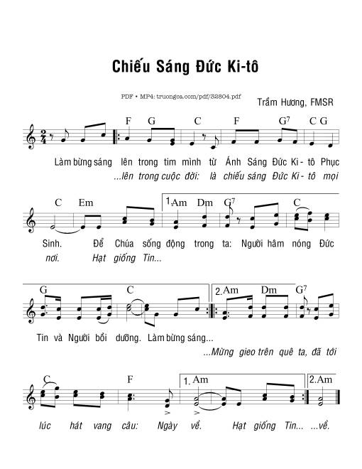 Sheet PDF of Chiếu Sáng Đức Kitô