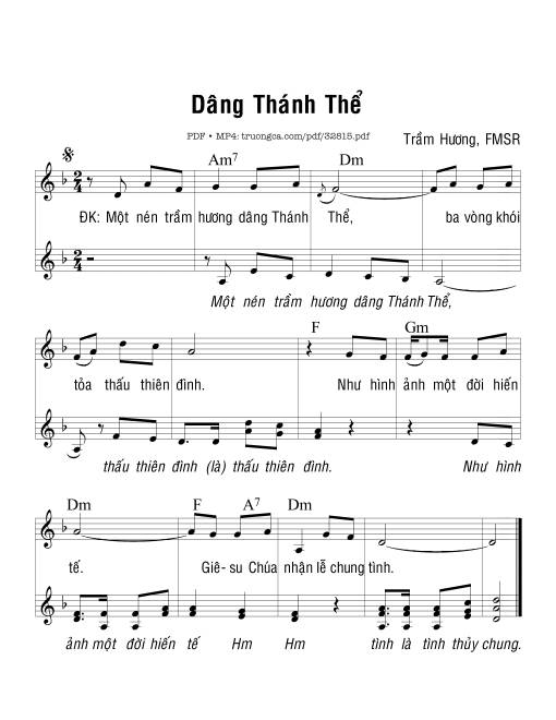 Dâng Thánh Thể - Trầm Hương