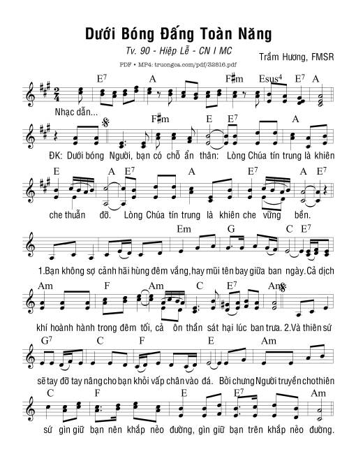 Sheet PDF of Dưới Bóng Đấng Toàn Năng