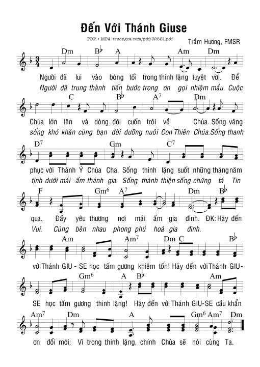 Sheet PDF of Đến Với Thánh Giuse