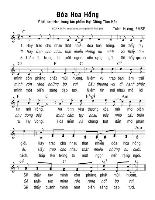 Sheet PDF of Đóa Hoa Hồng