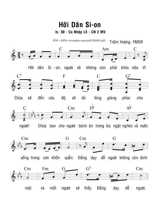 Hỡi Dân Sion - Trầm Hương