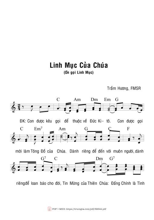 Sheet PDF of Linh Mục Của Chúa