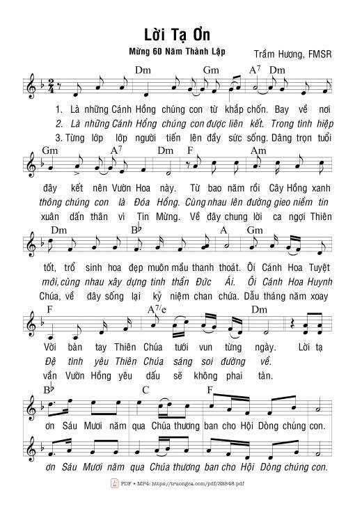 Lời Tạ Ơn - Trầm Hương