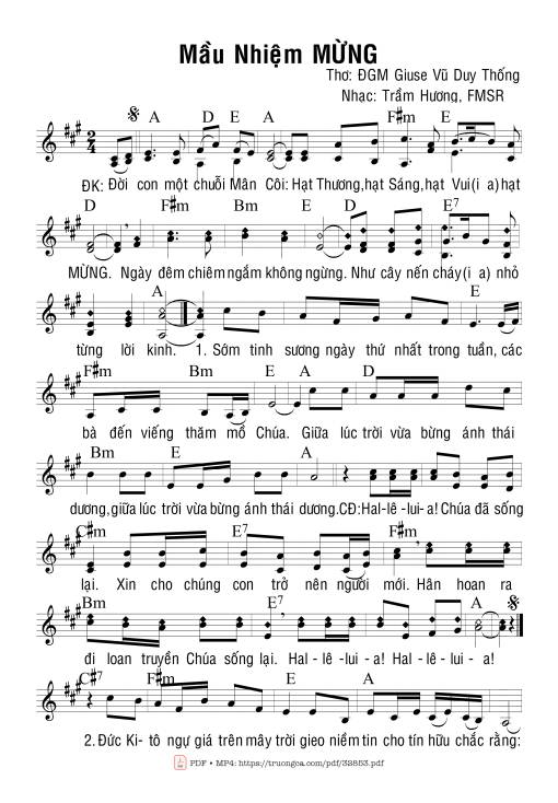 Sheet PDF of Mầu Nhiệm Mừng