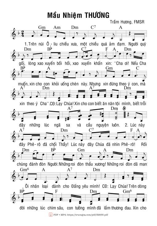 Sheet PDF of Mầu Nhiệm Thương
