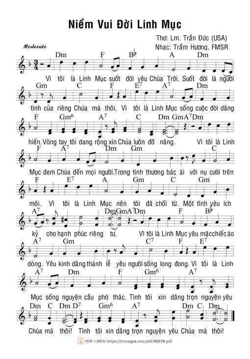Sheet PDF of Niềm Vui Đời Linh Mục