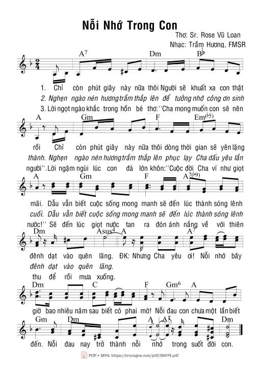 Sheet PDF of Nỗi Nhớ Trong Con