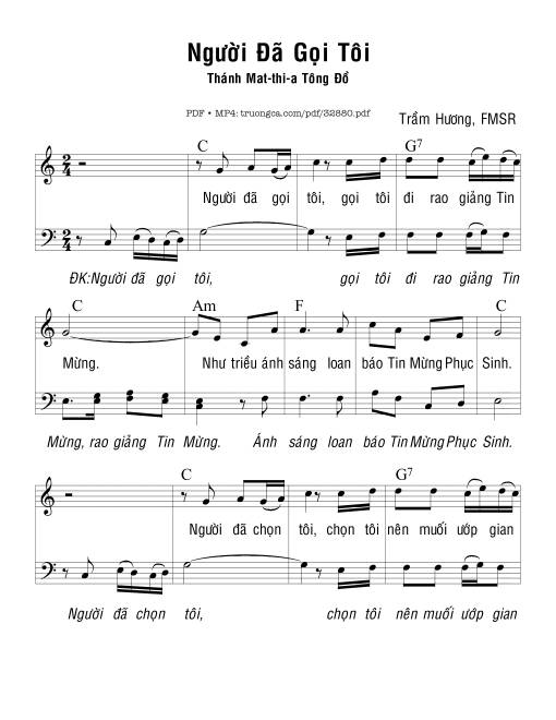 Sheet PDF of Người Đã Gọi Tôi