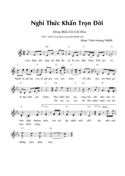 Sheet PDF of Nghi Thức Khấn Trọn Đời