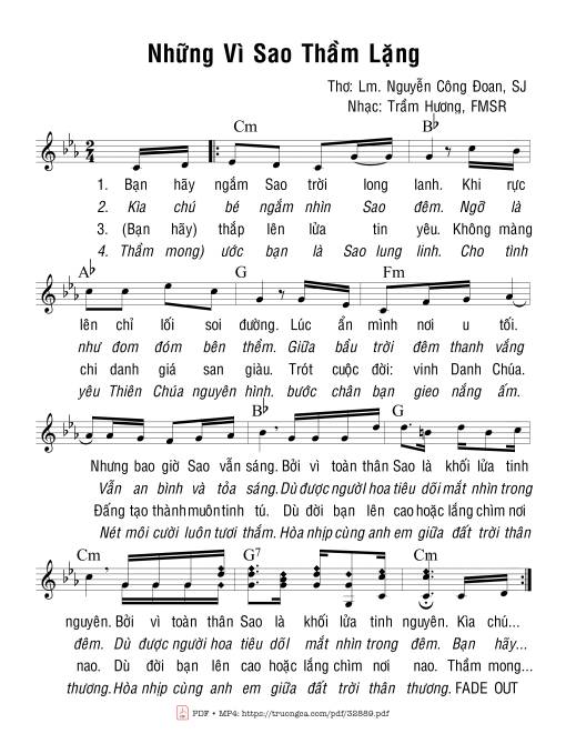 Sheet PDF of Những Vì Sao Thầm Lặng