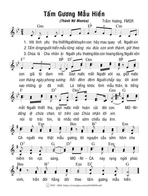 Sheet PDF of Tấm Gương Mẫu Hiền