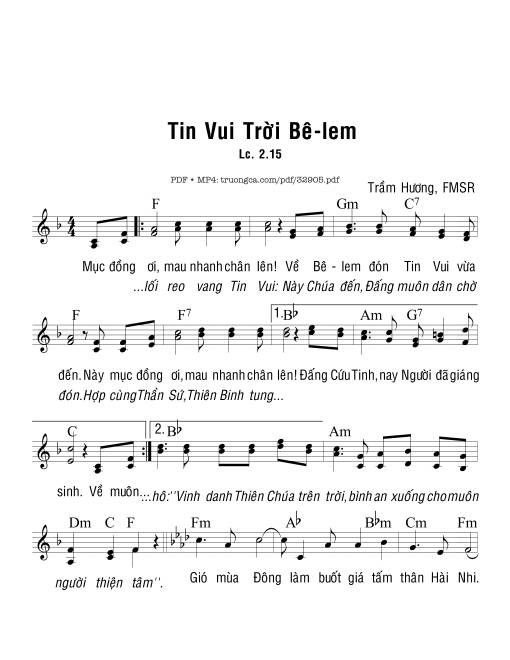 Sheet PDF of Tin Vui Trời Bê-Lem