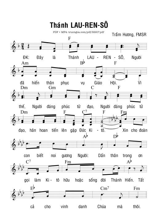 Sheet PDF of Thánh Lau-Ren-Sô