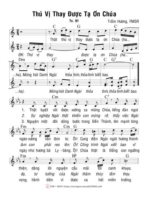 Sheet PDF of Thú Vị Thay Được Tạ Ơn Chúa