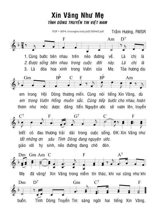 Xin Vâng Như Mẹ - Trầm Hương