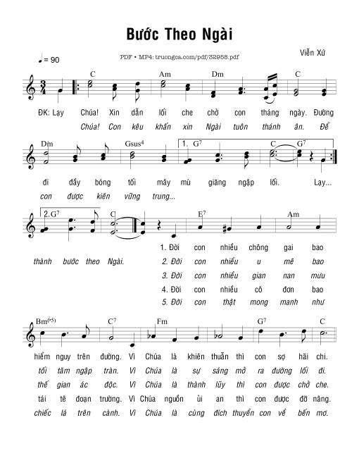 Sheet PDF of Bước Theo Ngài