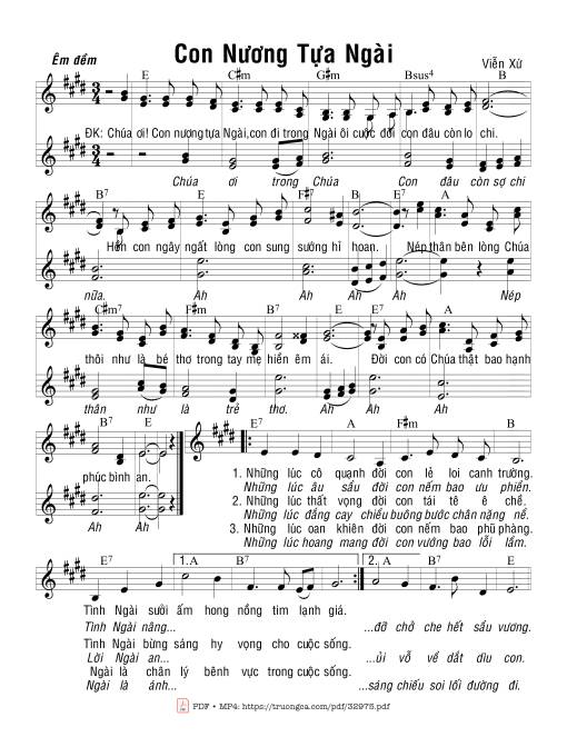 Sheet PDF of Con Nương Tựa Ngài (4 Bè)