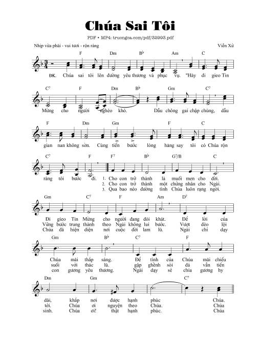 Sheet PDF of Chúa Sai Tôi - Viễn Xứ