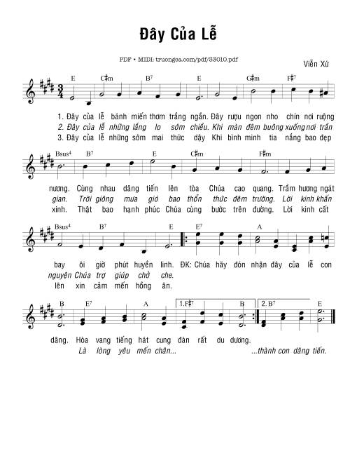 Sheet PDF of Đây Của Lễ