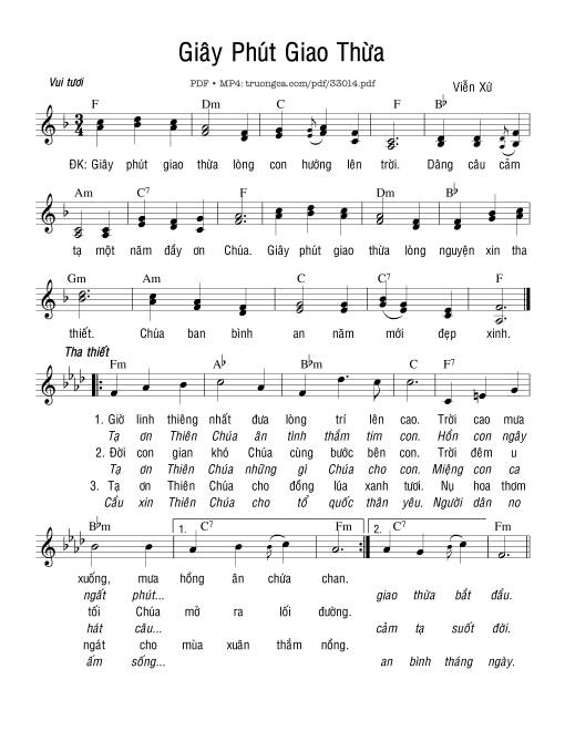 Sheet PDF of Giây Phút Giao Thừa