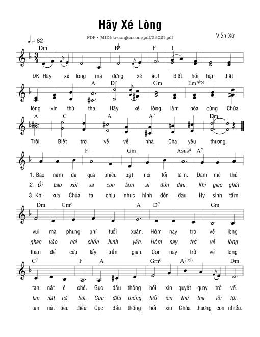 Sheet PDF of Hãy Xé Lòng - Viễn Xứ
