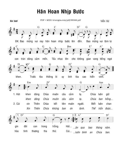 Sheet PDF of Hân Hoan Nhịp Bước