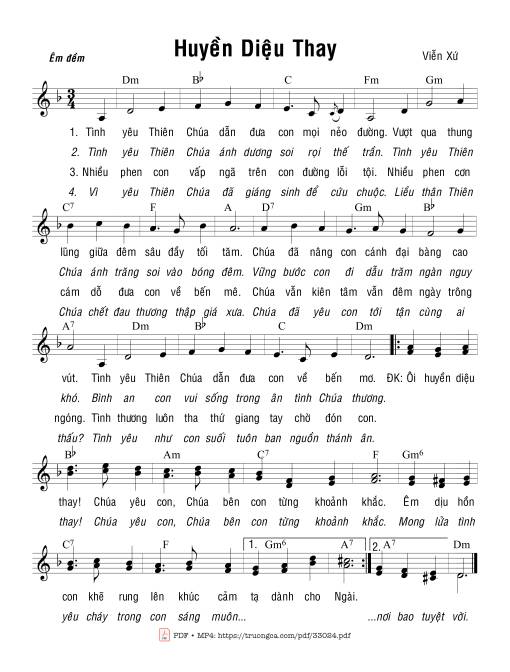 Sheet PDF of Huyền Diệu Thay