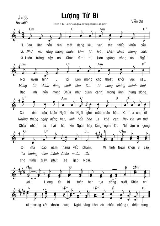 Sheet PDF of Lượng Từ Bi