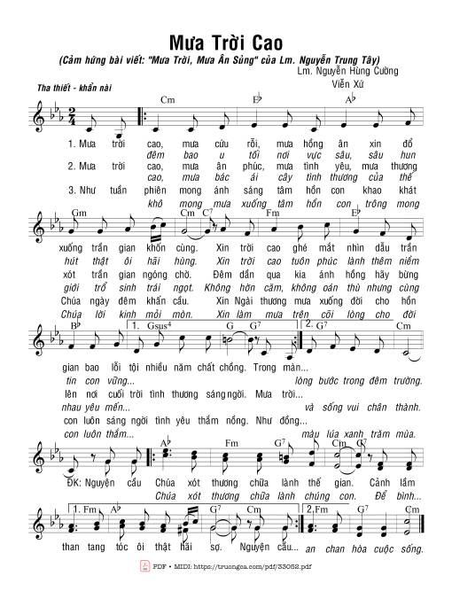 Sheet PDF of Mưa Trời Cao