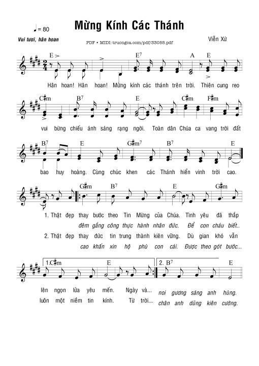 Mừng Kính Các Thánh