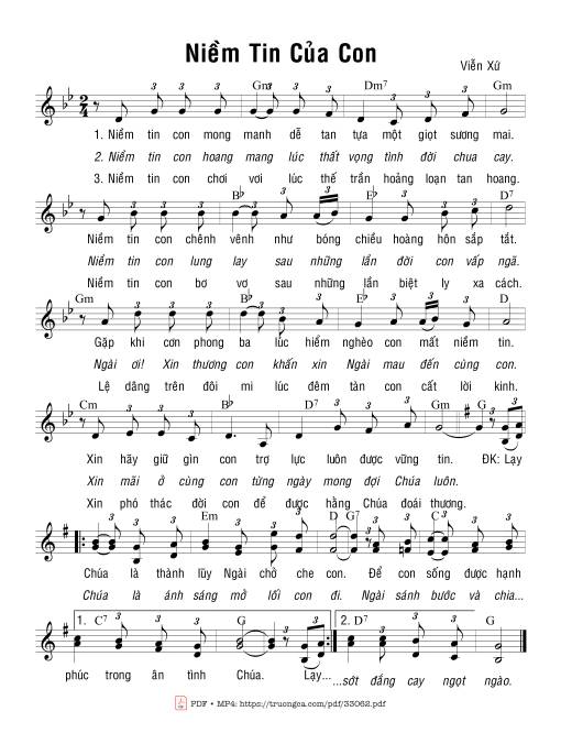 Sheet PDF of Niềm Tin Của Con