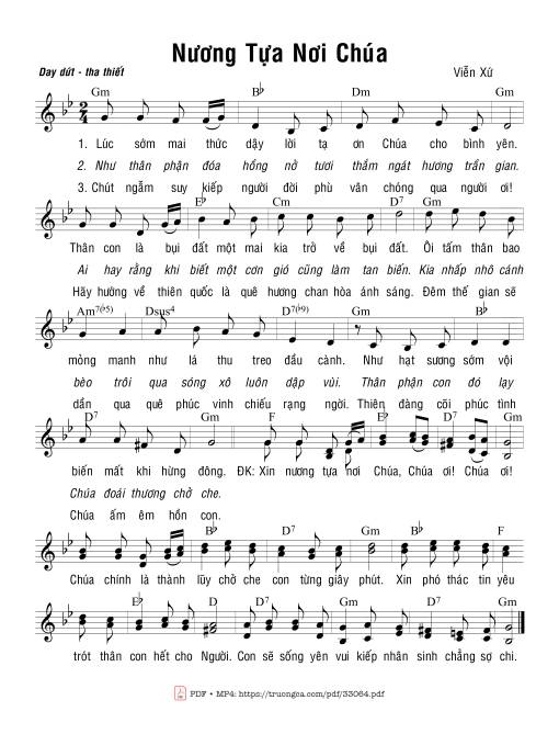 Sheet PDF of Nương Tựa Nơi Chúa